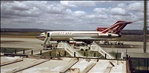 AG04-Boeing 727-100 series Aircraft. Ansett ANA Airlines. Perth Airport.  Perth. Western Australia (circa July 1969) same month man landed on the moon